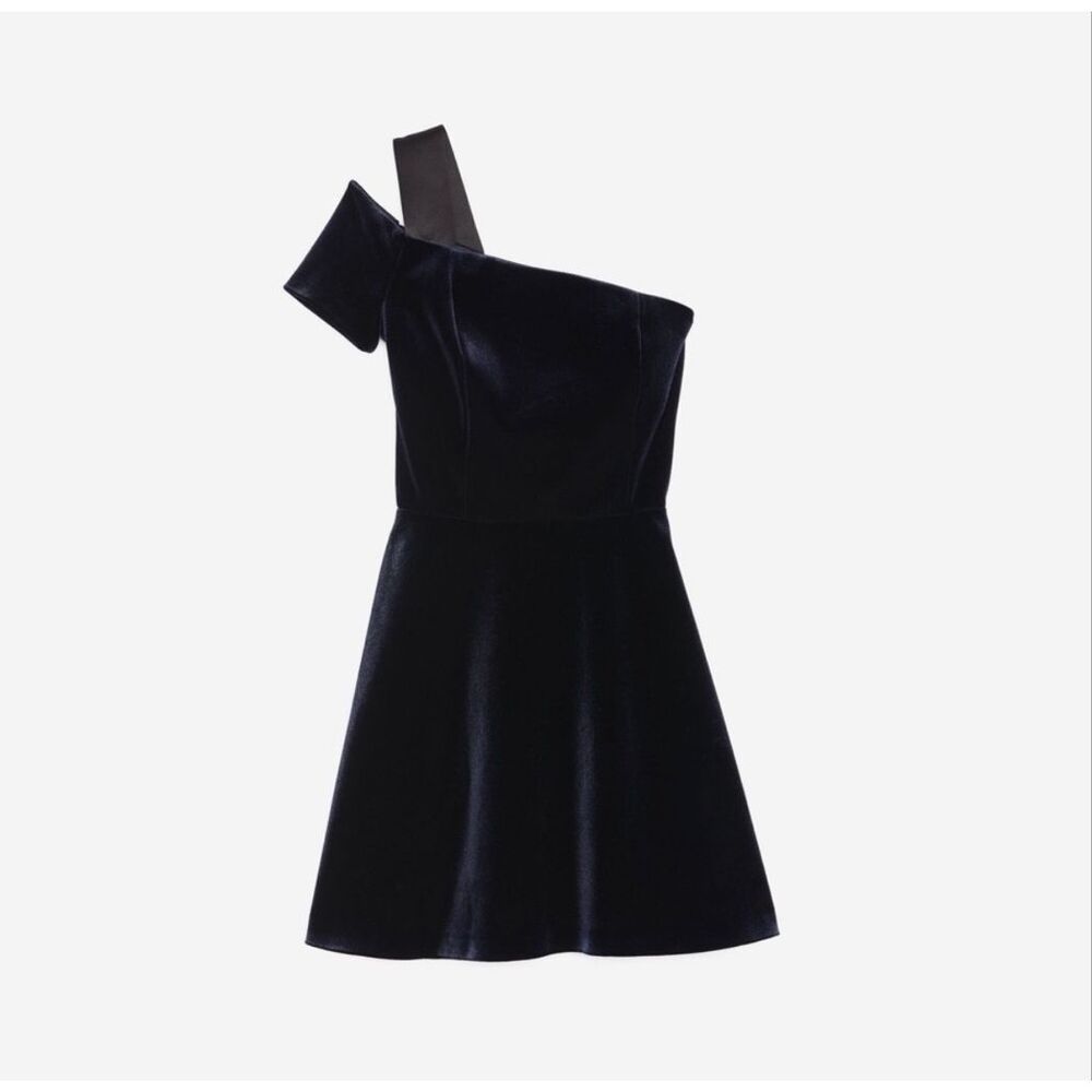Sandro Velvet Dress Navy size 3 - Picture 3 of 11